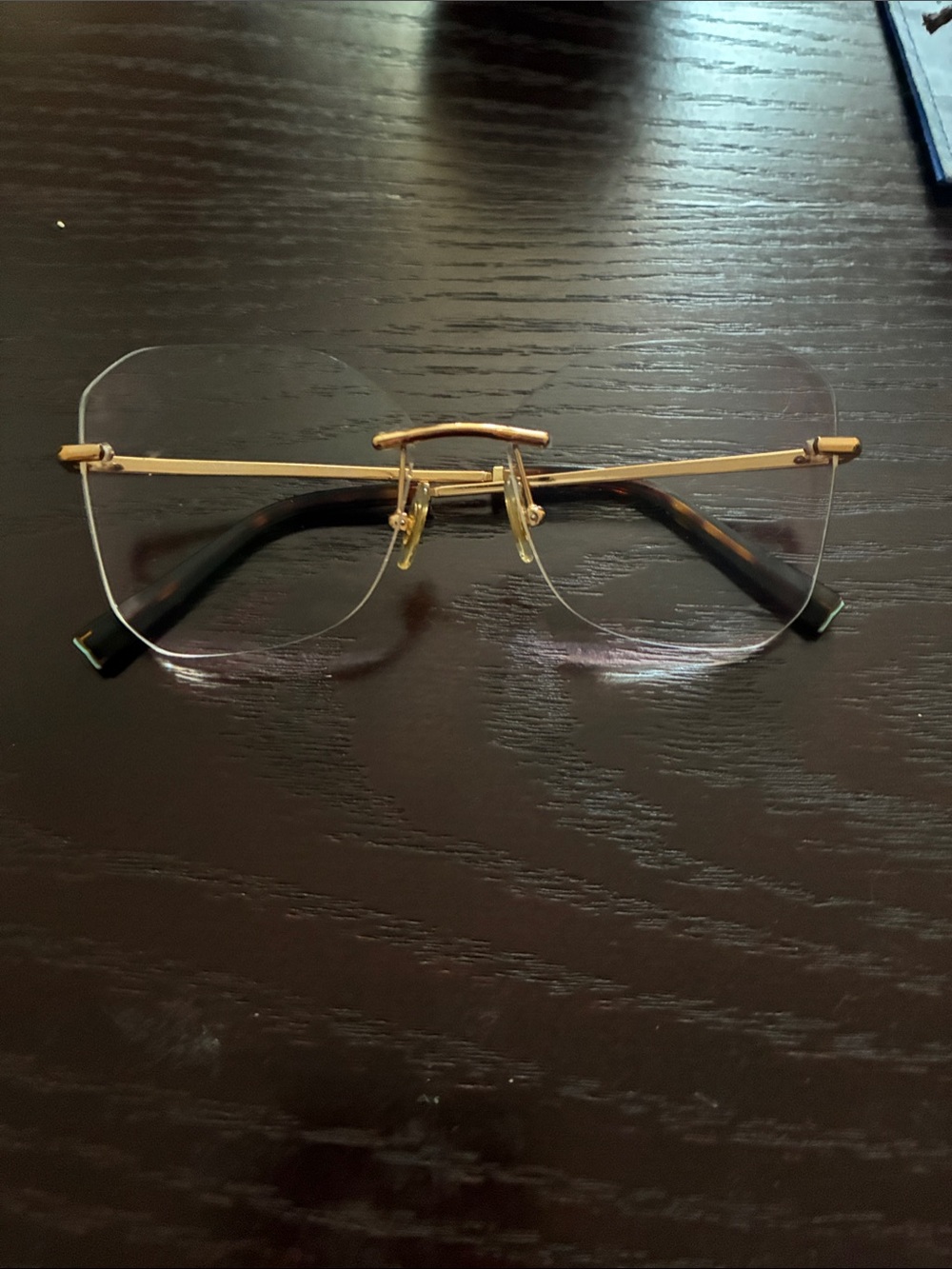 Vintage Tiffany & co rimless gold plated frames